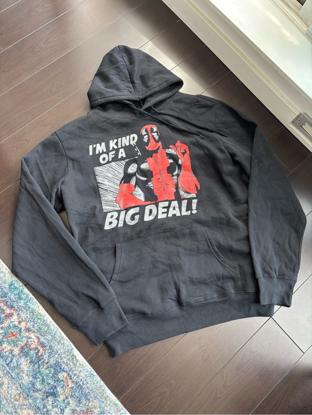 NEW official Marvel Black Deadpool Graphic Hoodie - I'm Kind of a Big Deal